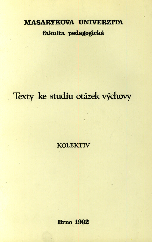 Texty ke studiu otázek výchovy