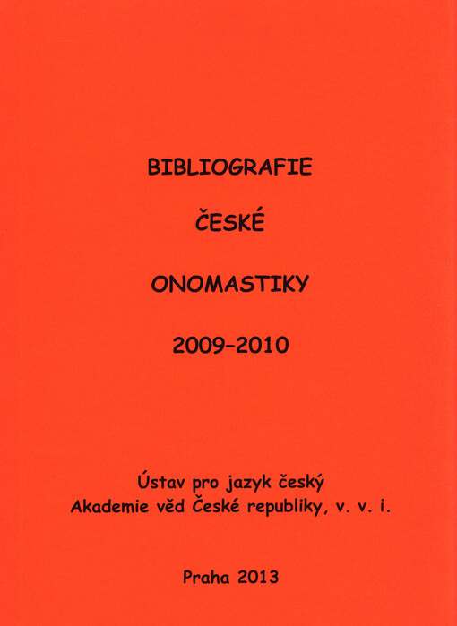 Bibliografie české onomastiky ...