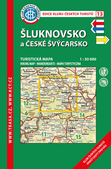 Šluknovsko a České Švýcarsko turistická mapa 1:50^000 : novinky od roku 2000, barevná zadní strana, kilometráž : digitální kartografie - GPS