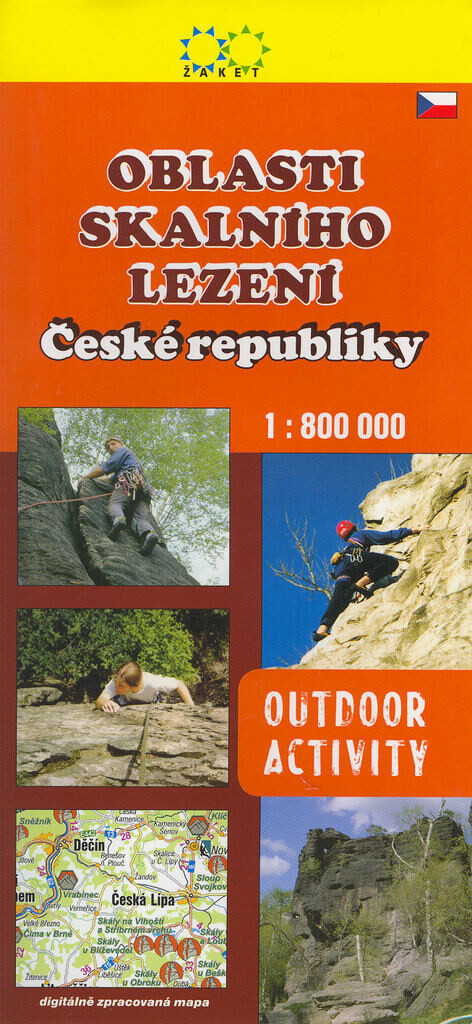 Oblasti skalního lezení České republikydigitálně zpracovaná mapa