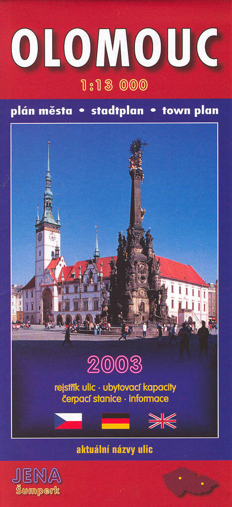 Olomoucplán města 1:13^000 : 2003 - rejstřík ulic, ubytovací kapacity, čerpací stanice, informace : aktuální názvy ulic