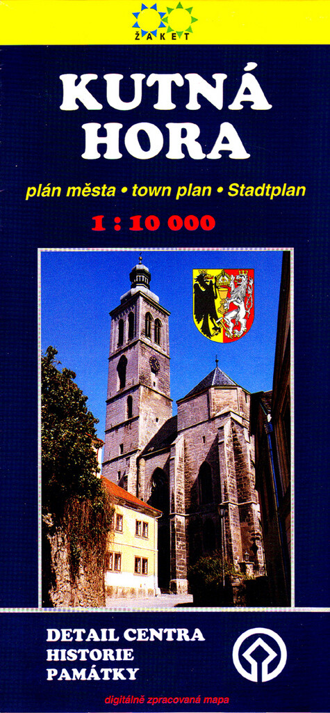 Kutná Hora plán města 1:10 000 : detail centra, historie, památky : digitálně zpracovaná mapa