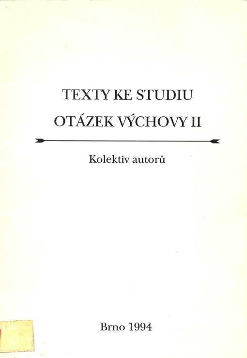 Texty ke studiu otázek výchovy II
