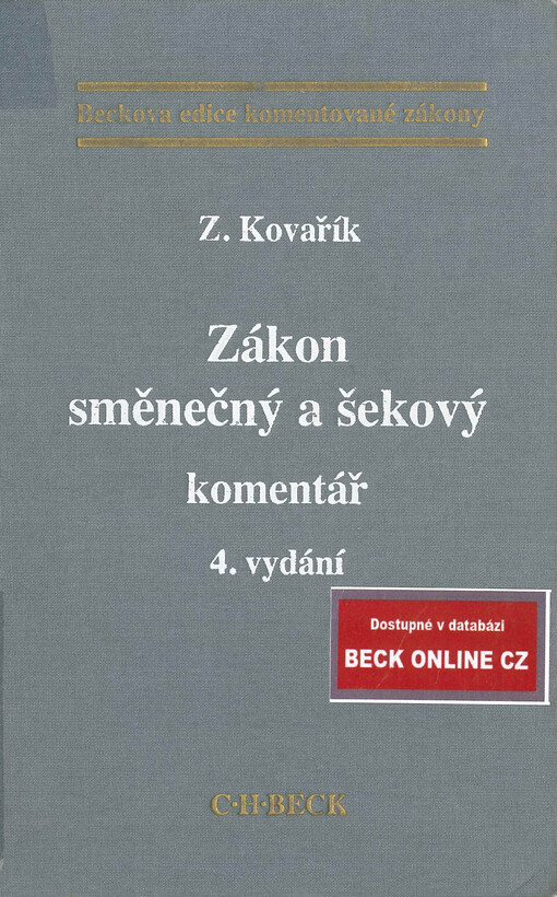 Zákon směnečný a šekový : komentář