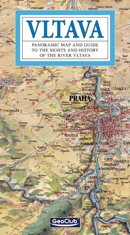 Vltavapanoramic map and guide to the sights and history of the river Vltava