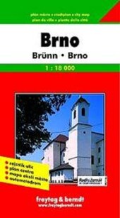 Brno Brünn : plán města 1:18^000 : rejstřík ulic, plán centra, plán okolí Brna [200^000], automotodrom
