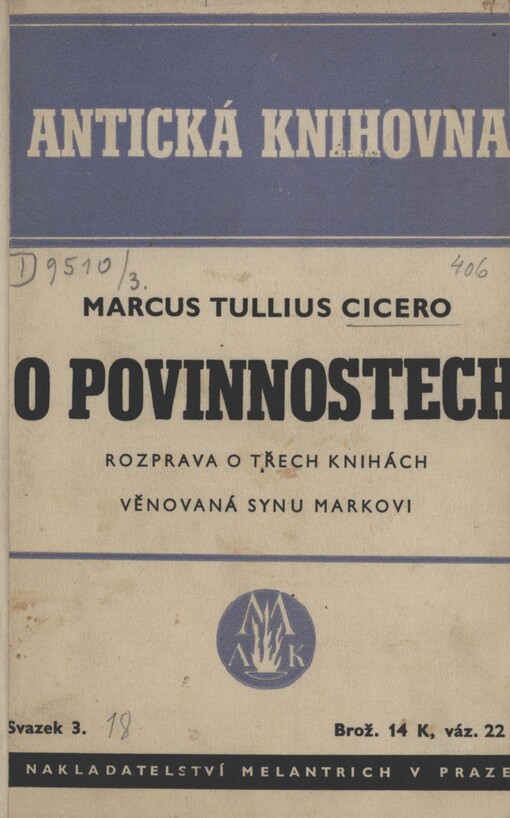 O povinnostech :rozprava o třech knihách věnovaná synu Markovi