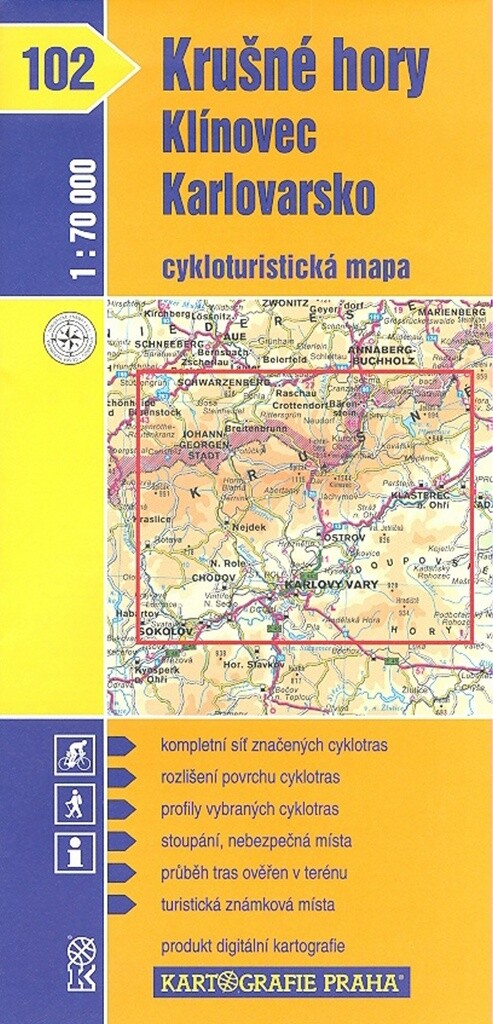 Krušné hory Klínovec, Karlovarsko : cykloturistická mapa 1:70 000