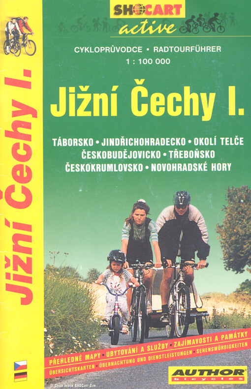 Jižní Čechy. I. : Táborsko, Jindřichohradecko, okolí Telče, Českobudějovicko, Třeboňsko, Českokrumlovsko, Novohradské hory : cykloprůvodce 1:100 000 : přehledné mapy, ubytování a služby, zajímavosti a památky = Jižní Čechy. Táborsko, Jindřichohradecko, okolí Telče, Českobudějovicko, Třeboňsko, Českokrumlovsko, Novohradské hory : Radtourführer 1:100 000 : Übersichtskarten, Übernachtung und Dienstleistungen, Sehenswürdigkeiten I. :