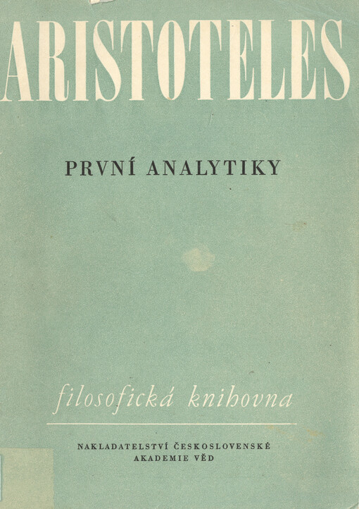 Organon.III,První analytiky