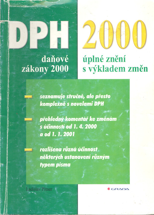 DPH 2000 : daňové zákony 2000 : úplné znění s výkladem změn