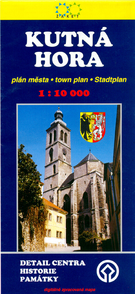 Kutná Hora plán města 1:10^000 : detail centra, historie, památky; digitálně zpracovaná mapa