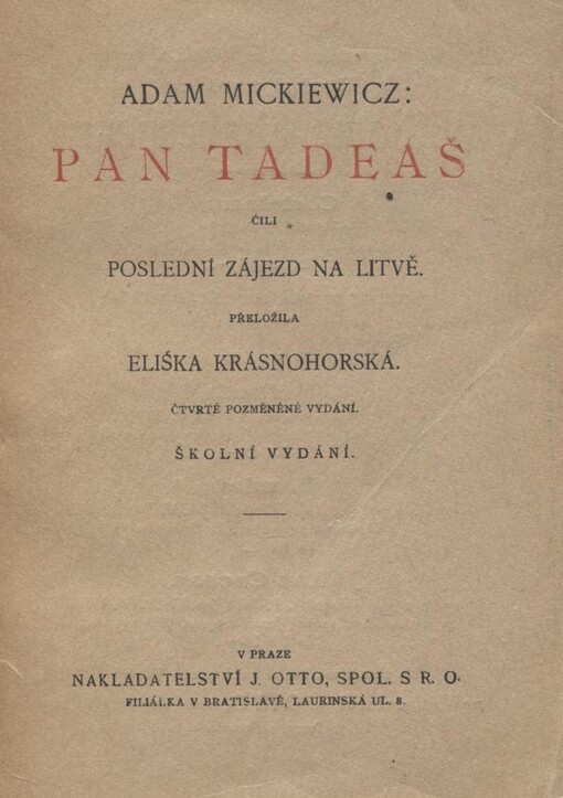 Pan Tadeáš, čili, Poslední zájezd na Litvě