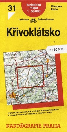 Křivoklátsko turistická mapa 1:50^000 : cyklotrasy