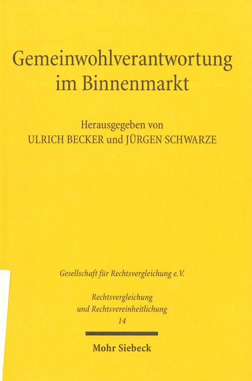 Gemeinwohlverantwortung im Binnenmarkt