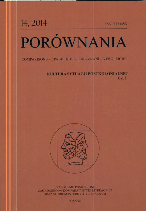 Porównania : czasopismo poświęcone zagadnieniom komparatystyki literackiej oraz studiom interdyscyplinarnym = comparisons : a journal devoted to comparative literature and Interdisciplinary studies
