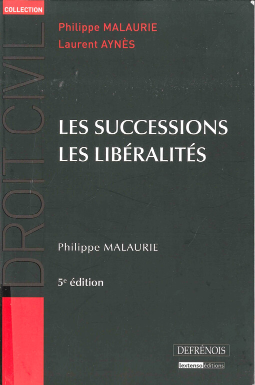 Les successions, les libéralités