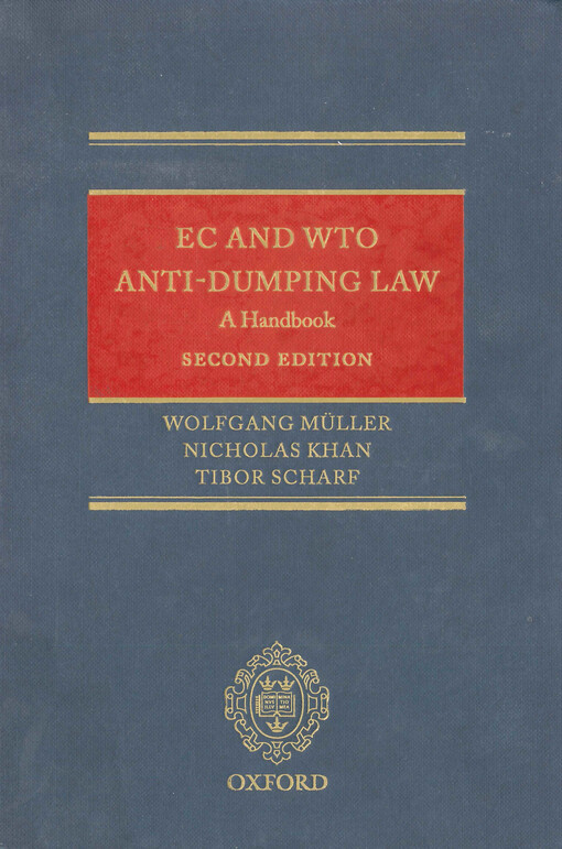 EC and WTO anti-dumping law :a handbook