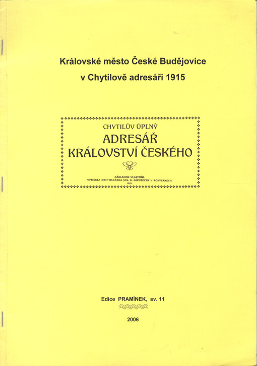 Královské město České Budějovice v Chytilově adresáři 1915