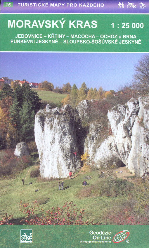 Moravský krasJedovnice, Křtiny, Macocha, Ochoz u Brna, Punkevní jeskyně, Sloupsko-šošůvské jeskyně : cykloturistická a turistická mapa 1:25 000