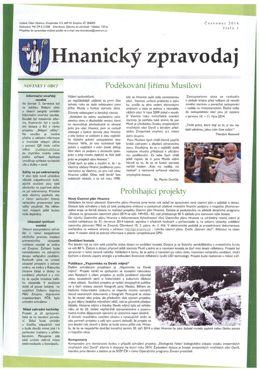 Hnanický zpravodaj