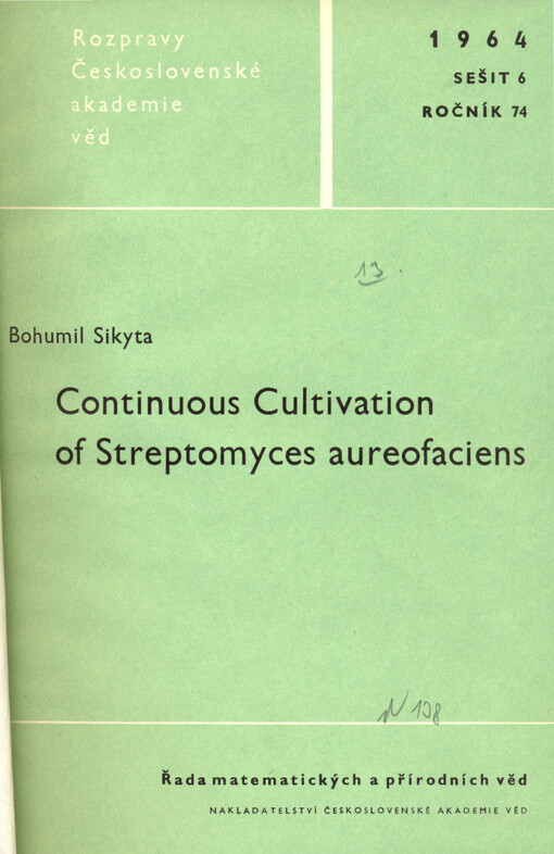 Continuous cultivation of streptomyces aureofaciens
