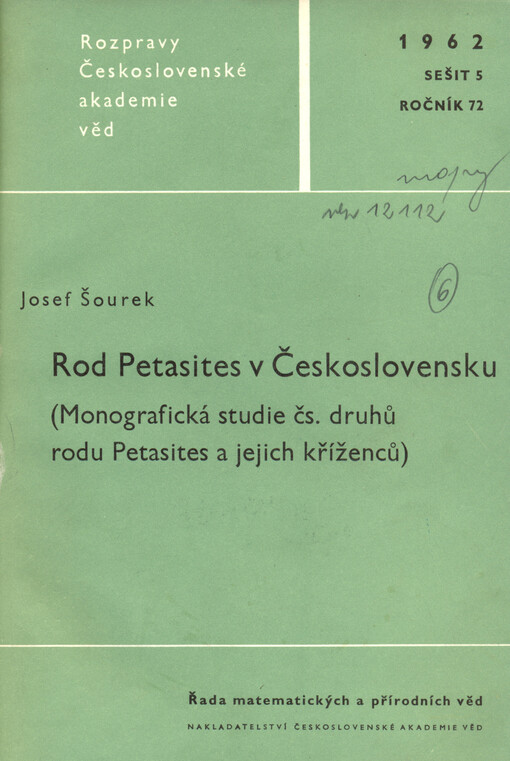 Rod Petasites v Československu :(monografická studie čs. druhů rodu Petasites a jejich kříženců)