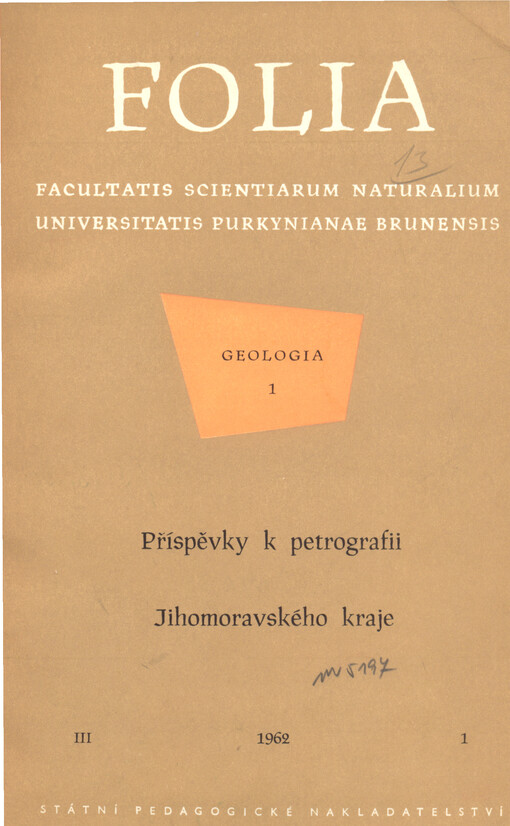 Příspěvky k petrografii Jihomoravského kraje =K izučeniju petrografii Južnomoravskoj oblasti = Beiträge zur Petrographie des Südmährischen Kreises : [sborník]