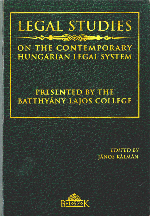 Legal studies on the contemporary Hungarian legal system