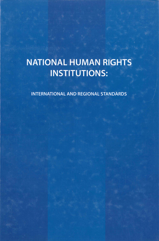 National human rights institutions: international and regional standards