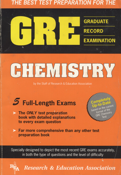 The Best test preparation for the GRE, graduate record examination, in chemistry