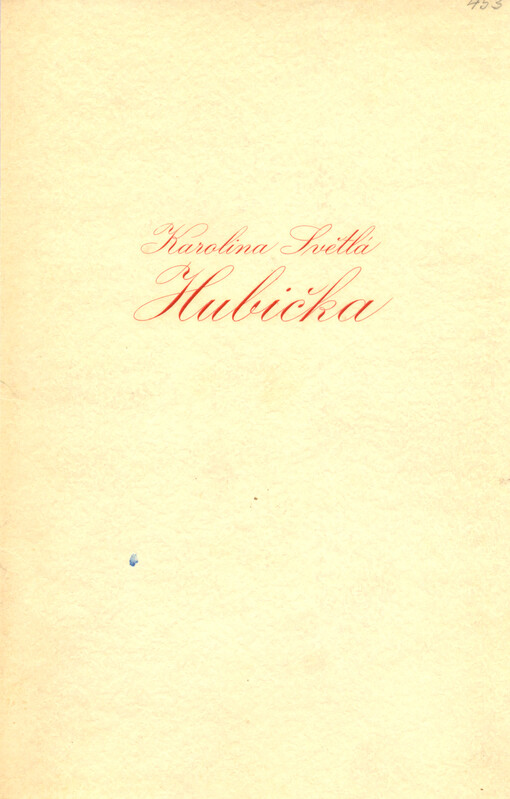 Hubička :novoročenka 1940