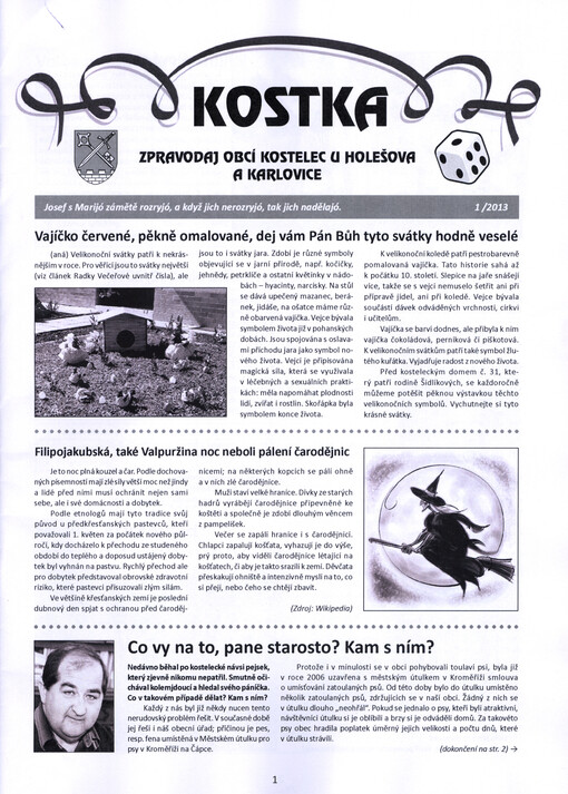 Kostka :zpravodaj obcí Kostelec u Holešova a Karlovice
