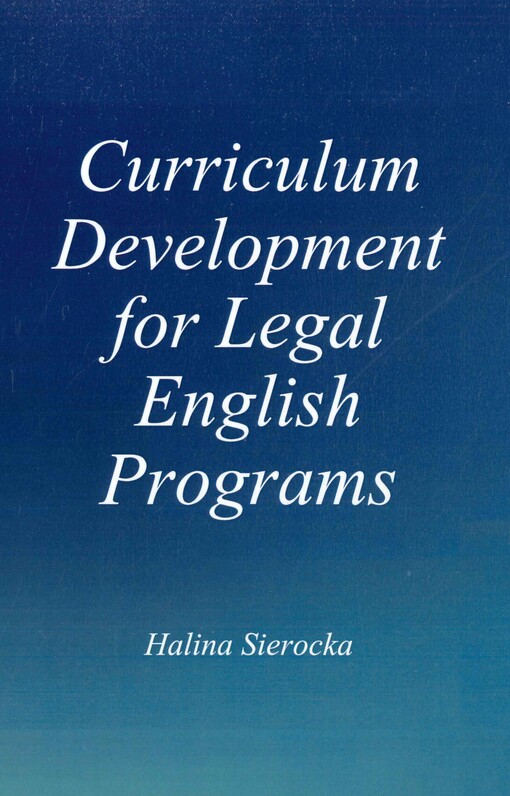 Curriculum development for legal English programs