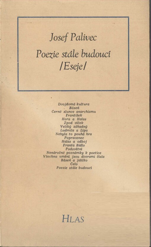 Poezie stále budoucí : (eseje)