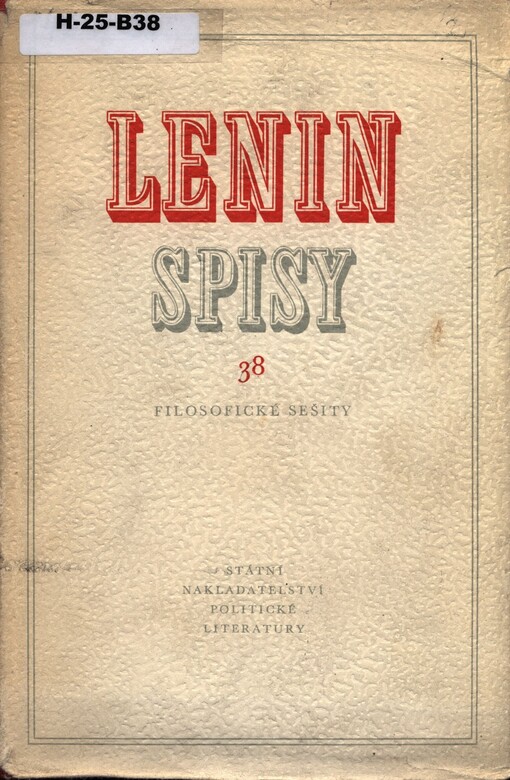 Spisy.Sv. 38,Filosofické sešity, Svazek 38, Filosofické sešity