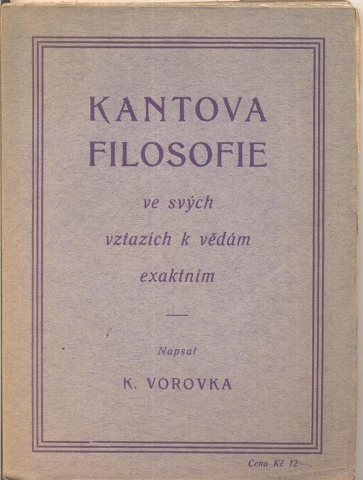 Kantova filosofie ve svých vztazích k vědám exaktním