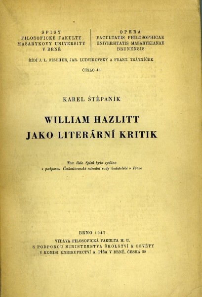 William Hazlitt jako literární kritik ...