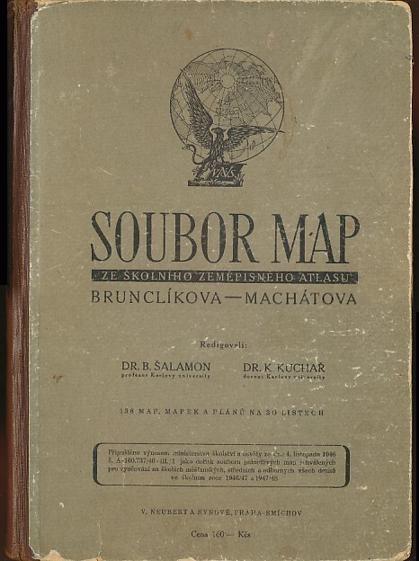 Soubor map ze školního zeměpisného atlasu Brunclíkova-Machátova