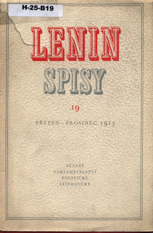 Spisy.Sv. 19,Březen - prosinec 1913, Svazek 19, Březen - prosinec 1913
