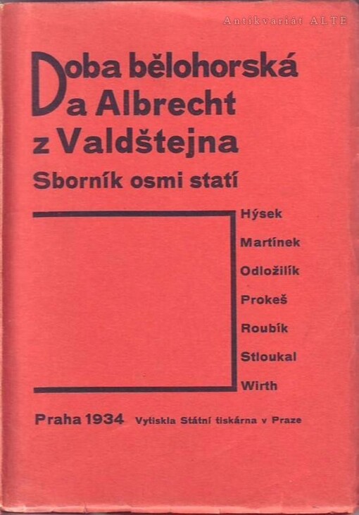 Doba bělohorská a Albrecht z Valdštejna :sborník osmi statí