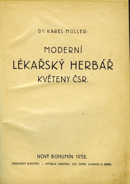 Moderní lékařský herbář květeny ČSR