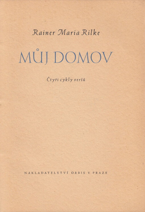 Můj domov :čtyři cykly veršů