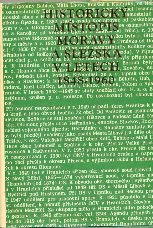 Historický místopis Moravy a Slezska v letech 1848-1960. Svazek VI, Okresy: Přerov, Hranice, Kroměříž