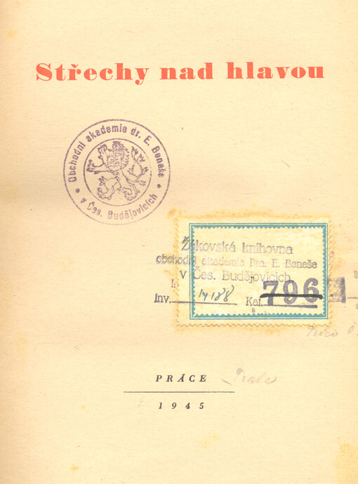 Střechy nad hlavou :[Román]