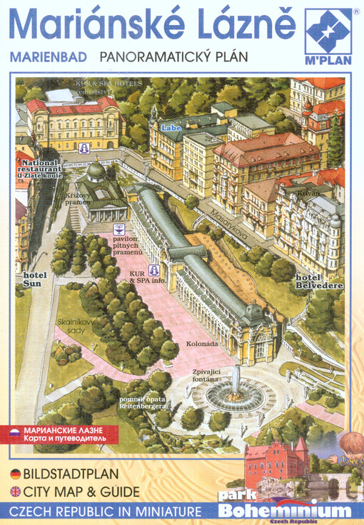 Mariánské Lázněpanoramatický plán = Marienbad : Bildstadtplan - Panoramaführer = panoramic city map & guide = karta i putevoditel ; Mariánské Lázně a okolí