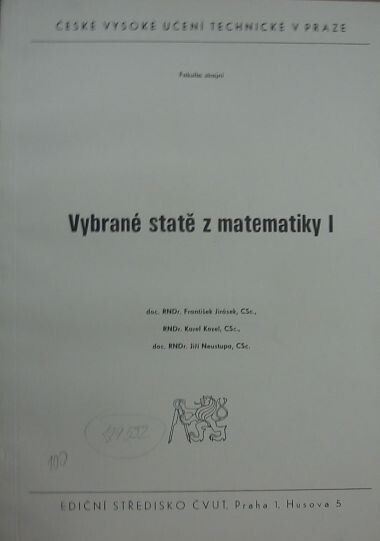 Vybrané statě z matematiky I /