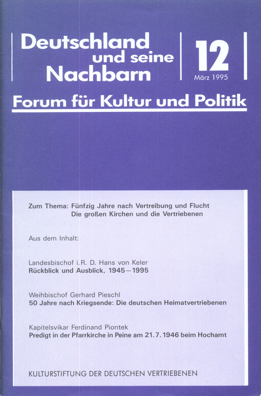 Deutschland und seine Nachbarn :Forum für Kultur und Politik