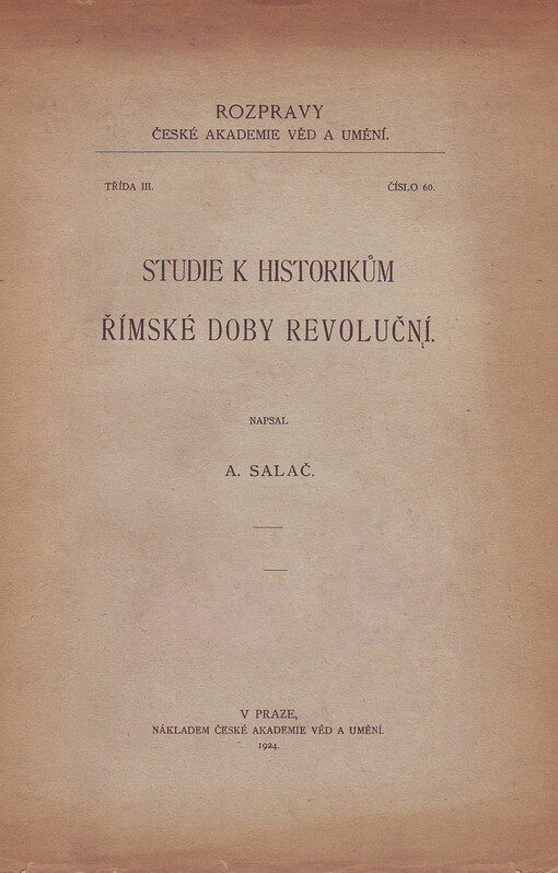 Studie k historikům římské doby revoluční