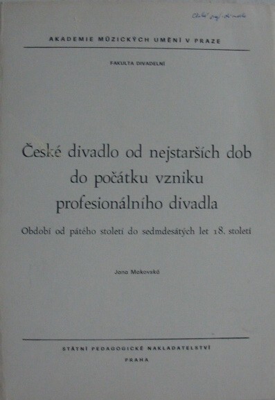 České divadlo :[bulletin] Divadelního ústavu, Praha.[Čís.] 2,Divadla studiového typu: Ypsilon, [Liberec] - Divadlo na provázku, [Brno] - Činoherní studio, Ústí nad Labem